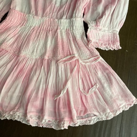 NWT Love Shack Fancy Viola Dress in Island Pink Hand Dye - Picture 13 of 13